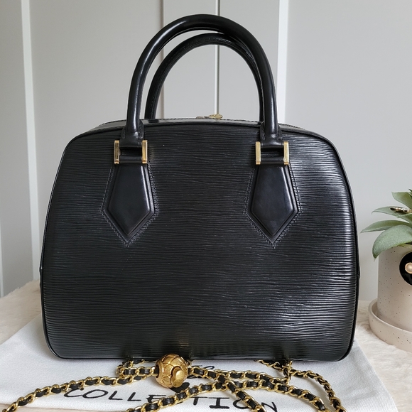💕Louis Vuitton Black Epi Noir Sablon Handbag - Picture 2 of 16